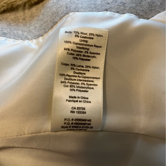 Aritzia Wilfred wool coat with fur collar size XXS - Picture 10 of 10